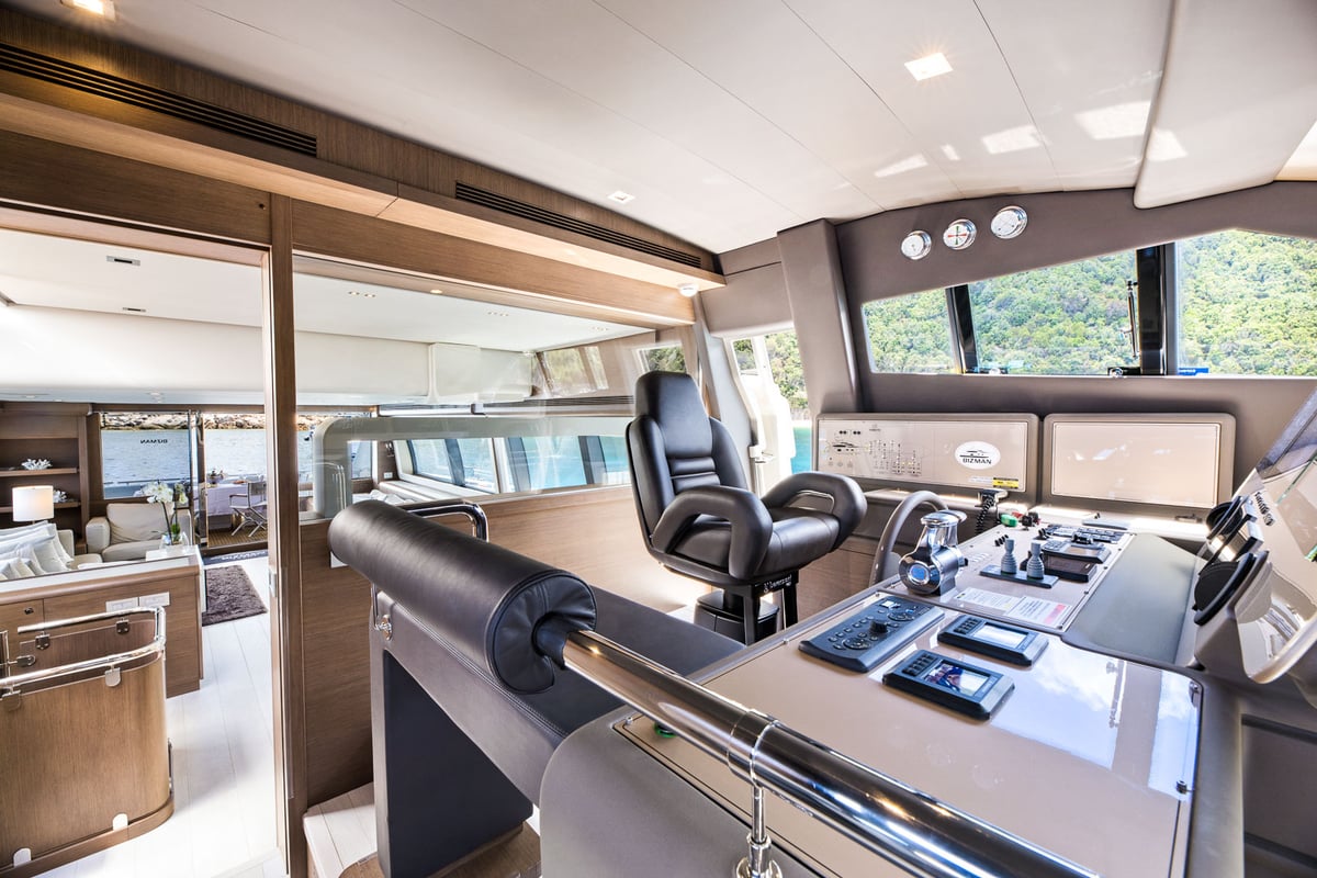 yacht Bizman pilot house view